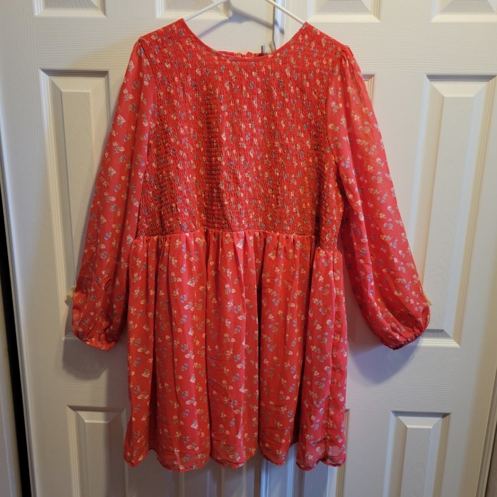ASOS Red Floral Cottagecore Dress